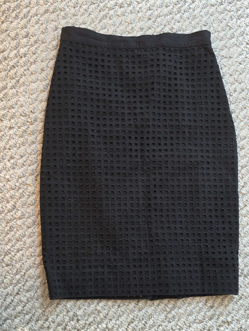 Pierre Balmain Black Textured Grid Pencil Skirt Size 40